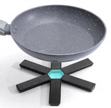 Premium Folding Silicone Pot Mat – Heat-Resistant, Non-Slip Expandable Trivet for Kitchens & Restaurants (Black)