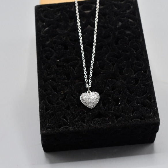 Photo Inside Hollow Sliver Heart Pendant Long Chain Necklace Sweater Necklace Necklaces For Women