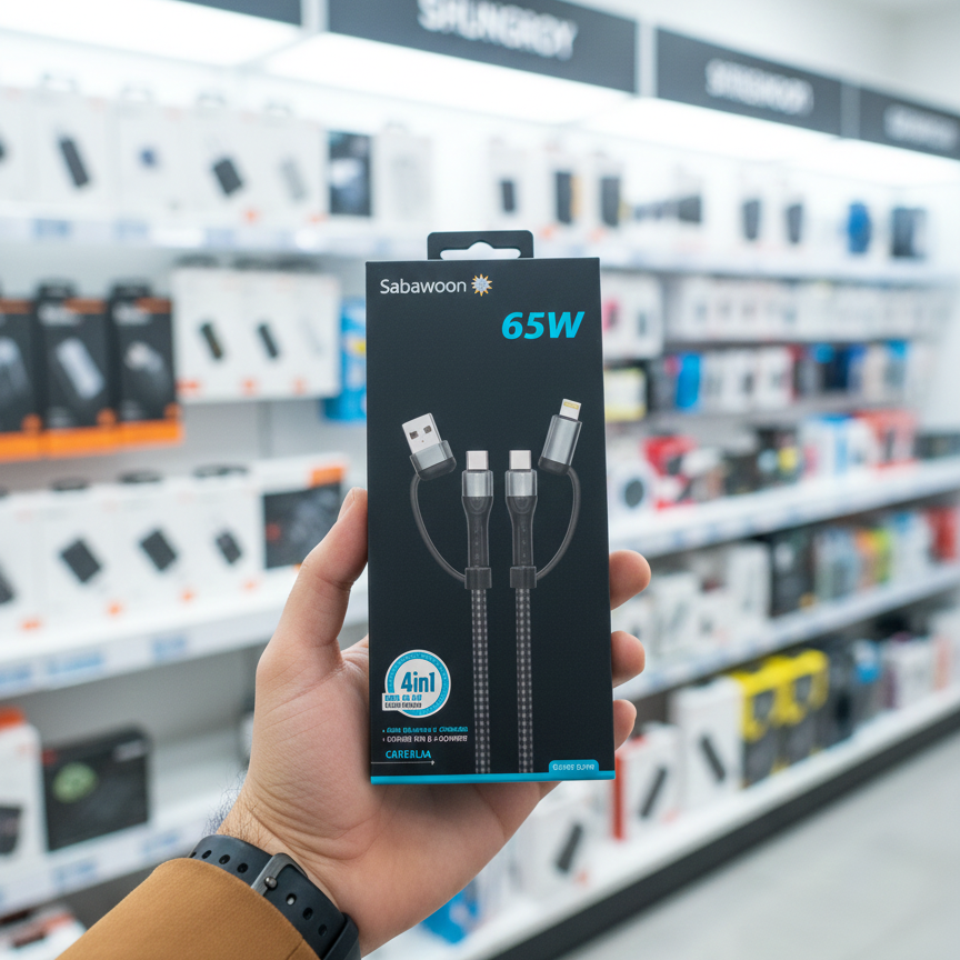 Sabawoon S114 4?in?1 Cable | 65W Original | Fast Charging