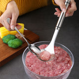 Meatball Spoon | Stainless Steel Scoop Ball Maker | Non?Stick Meatball Baller with Long Handle