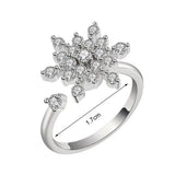 Women Ring Opening Rotatable Shiny Rhinestone