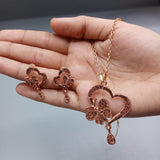 Necklace pendant Earrings Ethiopia wedding bridl jewelry sets for women