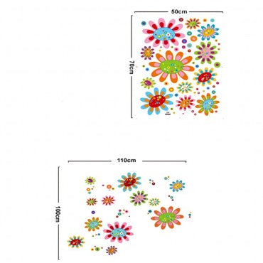 Children's vinyl decal flower head with polka dots size 60x90 jm8322