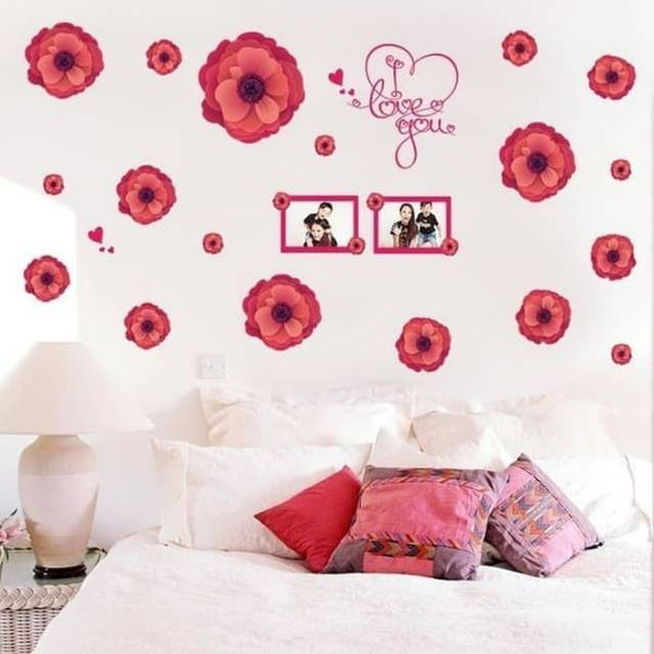 Sk9047 3D Flower Picture Frame Wall Sticker