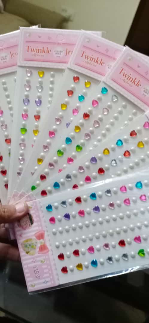 3D Face Pearl Jewels Eyeshadow Stickers  Face Body Eyebrow Diamond Nail Sticker Diamond Decoration And Hair Beats Multi Colour