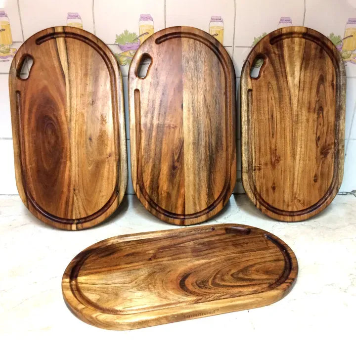 Premium Oblong Acacia Wood Chopping Board – 17 x 9 x 2 Inches