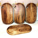Premium Oblong Acacia Wood Chopping Board – 17 x 9 x 2 Inches