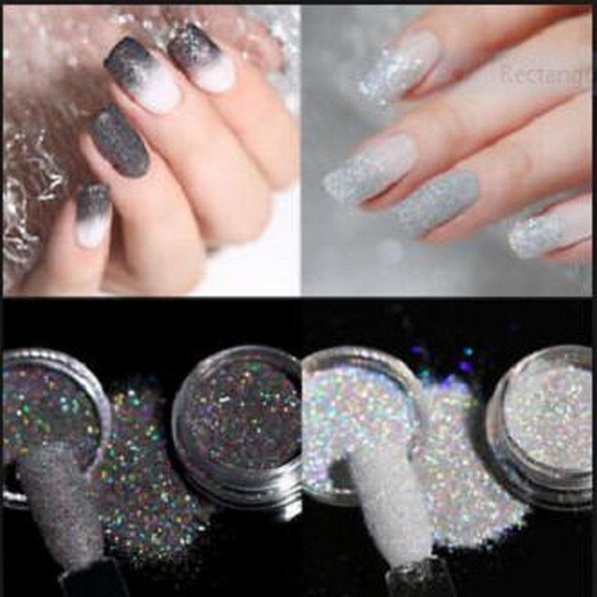 pack of 2 Glitter Powder Dust Powder for Nail Art Decorations ntfrmir3i-1