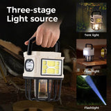 Solar Powered Hanging Camping Light – Dual Charging LED Lantern with USB Port & Hook Design