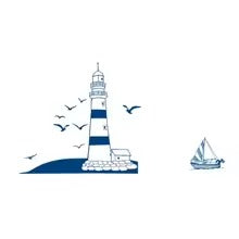Wallpaper Removable Lighthouse Wall Stickers Art Design DIY Wall Decoration 3D Vinyl Sticker Decal for Home Living Room Bedroom Bathroom Kitchen Decor Mural Quotes Fashion Wall Amaone size 20x40cm Ay008