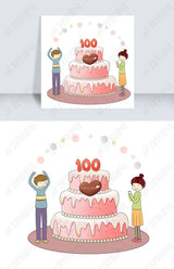 Cake Boy Girl Print Self-adhesive Wall Sticker Decal Wallpaper 70x50cm