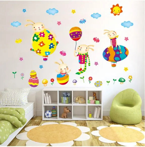 Wall sticker Eggs and Rabbit XLs7198 size (70x50) Stiker Dinding