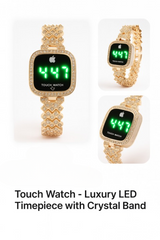 LED Touch Screen Watch – Waterproof, Cell Operated, Stylish Digital Wristwatch (No Box) Stainless steel