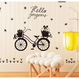 ☝ SK9264 Street Light Bicycle - Wallsticker Wall Sticker Stiker Dinding ❇