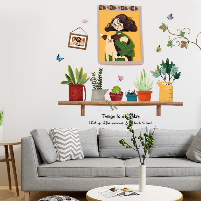 Homoyoyo Pegatinas De Pared De Dibujos Animados De Pvc Adhesivos Decorativos Para Paredes Diseño De Planta Para Habitación Infantil Salón Dormitorio Fácil De Quitar size 50 x70 xls7247