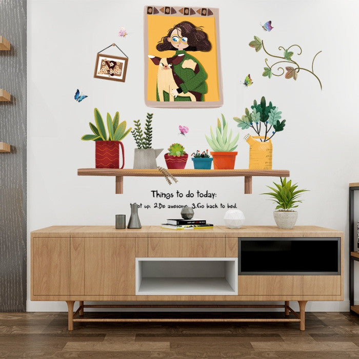 Homoyoyo Pegatinas De Pared De Dibujos Animados De Pvc Adhesivos Decorativos Para Paredes Diseño De Planta Para Habitación Infantil Salón Dormitorio Fácil De Quitar size 50 x70 xls7247
