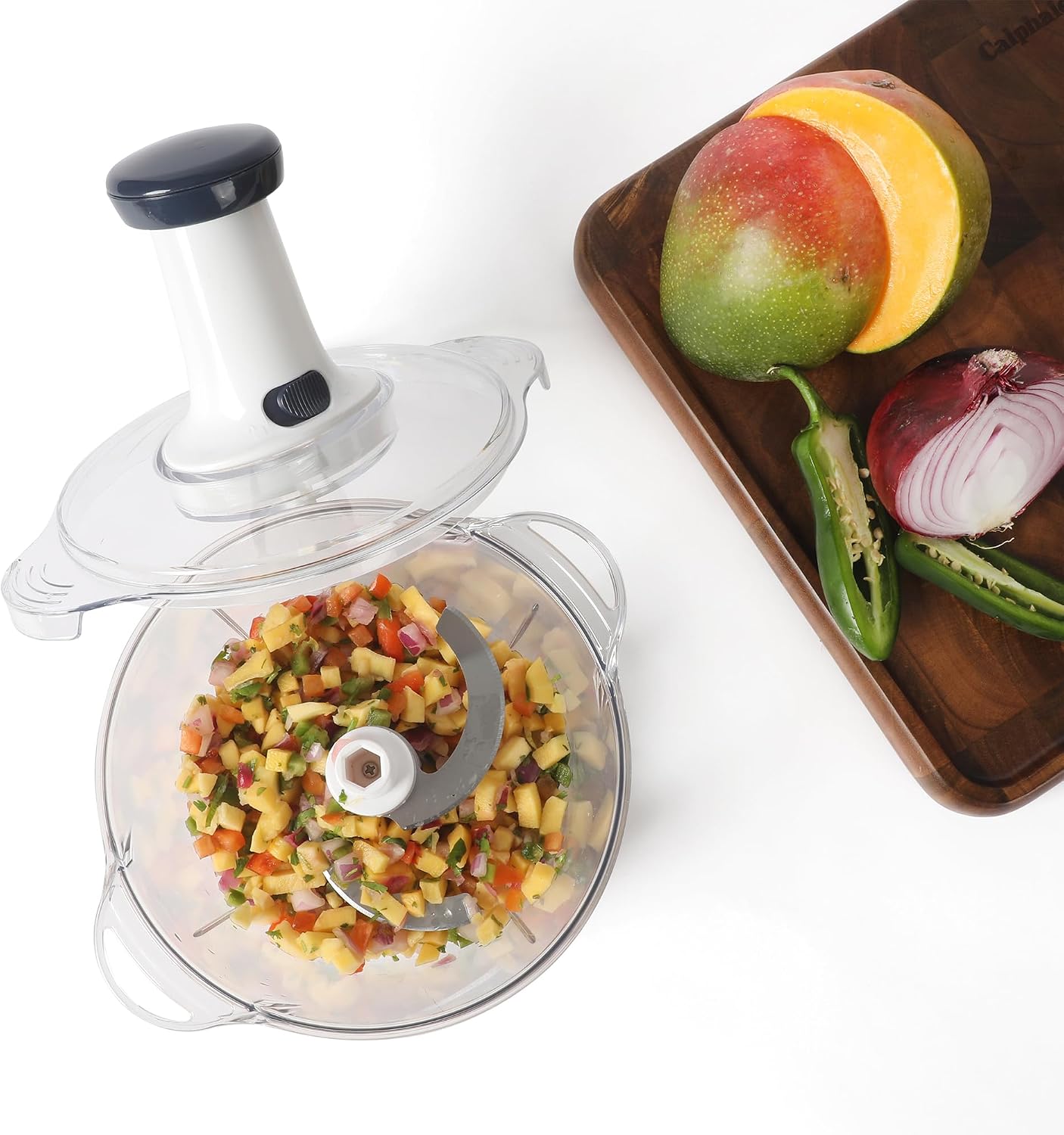 Manual Food Chopper with Sharp Blades, Hand Pull Vegetable & Onion Cutter for Kitchen