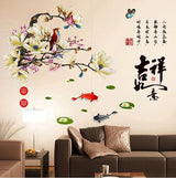 Removable Chinese Style Wall Sticker Magpie Plum Blossom Living Room