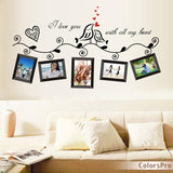 Wall stickers, stylish, monotone, bird, heart, photo frame, plant, photo, pretty, cute, interior sticker, wall decoration sticker