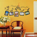 Wall stickers, stylish, monotone, bird, heart, photo frame, plant, photo, pretty, cute, interior sticker, wall decoration sticker