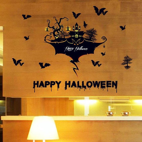 Halloween Wall Stickers, Bat, Silhouette, Autumn, Stick-on, Peel-off, Wall Decoration, Interior Sticker, Wall Decor Sticker, Wallsticker