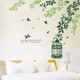 Ay968 Corner Green Floral With Cage and Birds