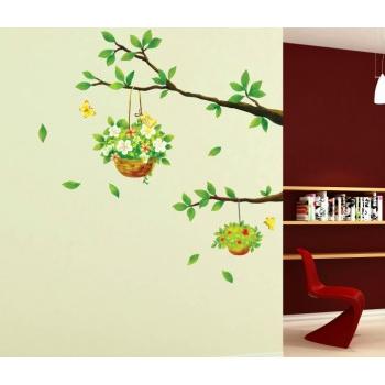 Wall stickers featuring trees, flowers, stylish Nordic designs, cats, oceans, windows, plants, and English alphabets. Removable wallpaper and wall decorations. size 25x45 tc1093
