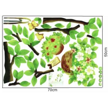 Wall stickers featuring trees, flowers, stylish Nordic designs, cats, oceans, windows, plants, and English alphabets. Removable wallpaper and wall decorations. size 25x45 tc1093