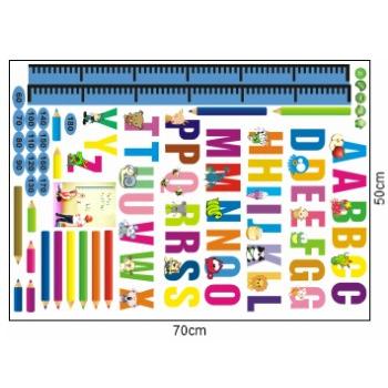 Wall stickers, English, height chart, alphabet, children's room, animal, wallpaper, wall sticker, interior sticker, cat, cute, birthday, Disney size 50x70 ay746