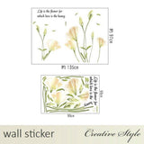 flowers wall stickers home decorations removable PVC transparent stickers floral decals tv background mural art AY9152