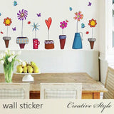 Ay947 Cute Flower Wall Sticker Kitchen Window Sticker Butterfies Wall