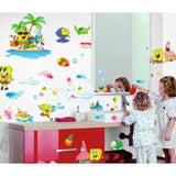 Cute Spongebob Wall Stickers for Kids' Rooms, Removable Wall Decals, Interior Stickers, Disney, Birthday size 60x90   df9909