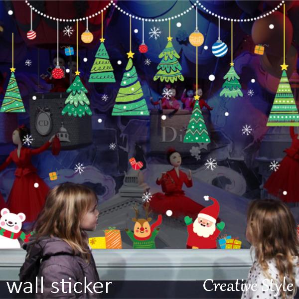 Wall stickers Christmas Christmas tree Santa Claus stylish stickers