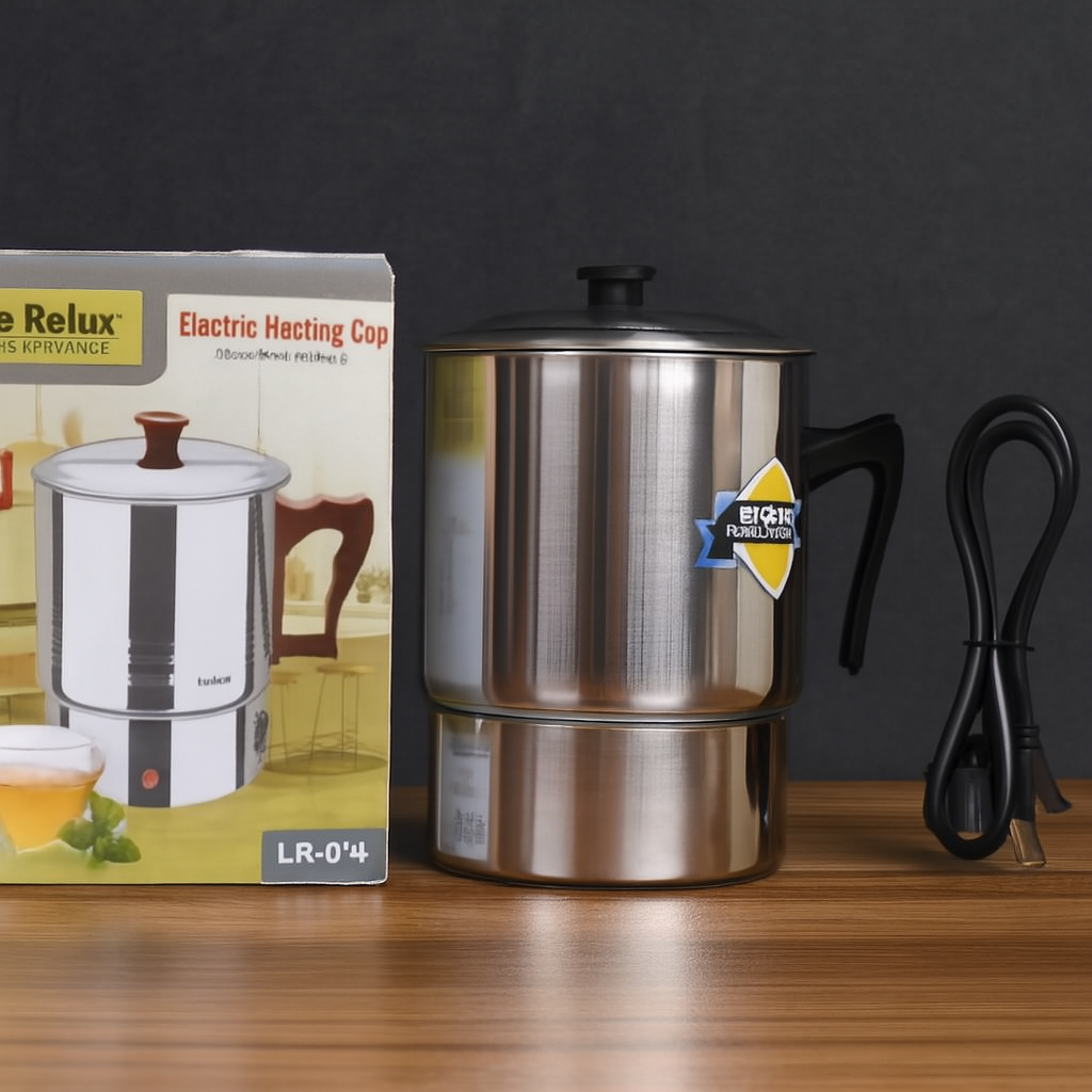 Life Relax Electric Water Kettle 1.0L – Stainless Steel Electric Heating Cup LR-014 | 350W Portable Electric Water Boiler for Tea, Coffee, Milk & Food