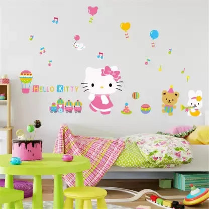 Crystal Kids Hello Kitty Children's Room Decoration Gift Wall Decor Self-Adhesive PVC Wall Sticker size 60x90 xl8027