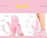 Silicone Foot Care Socks And Moisturizing Gel Glove Combo Pack – Anti-Cracking, Hydrating, And Repairing Spa Set For Soft, Smooth Hands And Feet