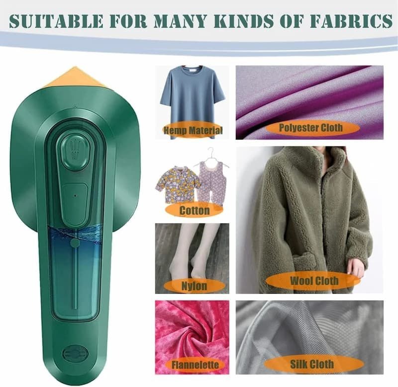 Portable Mini Steam Iron & Garment Steamer: Professional Handheld Micro-Ironing Machine for Dry & Wet Use, Rotatable Handle for Home and Travel
