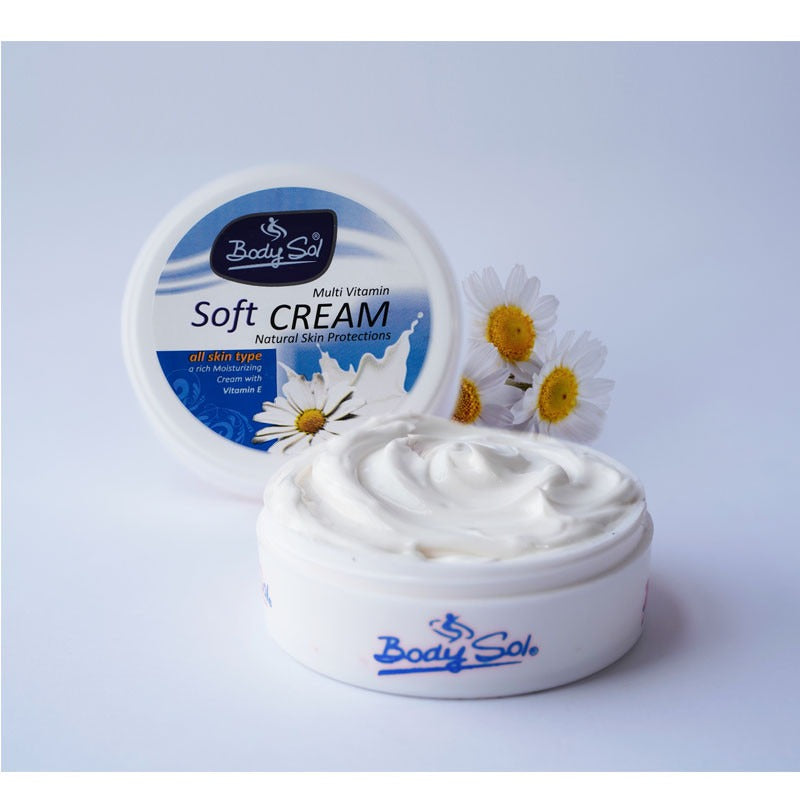 Bodysol Multivitamin Soft Cream - 135g - Universal All Purpose Moisturizing Cream - All Natural Ingredients - Repair & Heals Skin Glow - Day Cream - Moisturizes & Norushies Skin - Hydrating Cream with Vitamin E