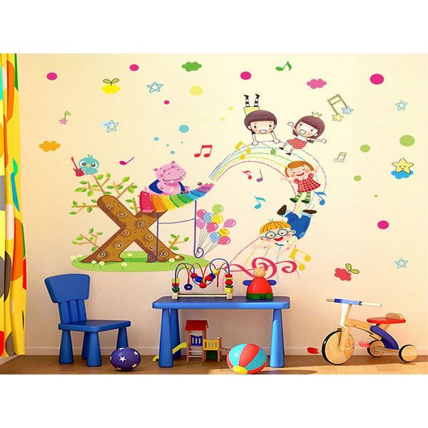 Music Hippopotamus XL8216 (90x60) - Wall Sticker / Wall Sticker