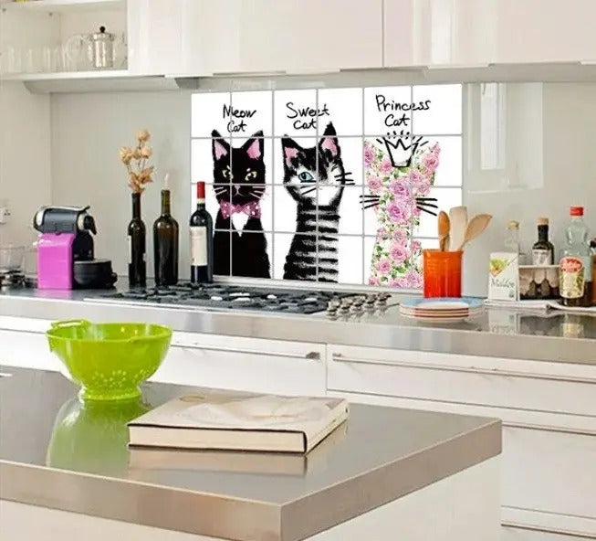 Kitchen Oil Proof Wall Sticker Heat Resistant Waterproof Self Adhesive Backsplash Cover for Kitchen Wall Protection