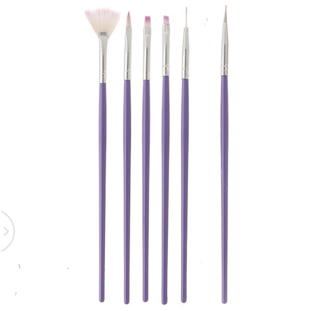 NAIL ART BRUSH SET 6 PEICE nhfroer2b-1