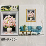 3D Aweosome flower Chinese Style Flower Classical Vase Wall Sticker