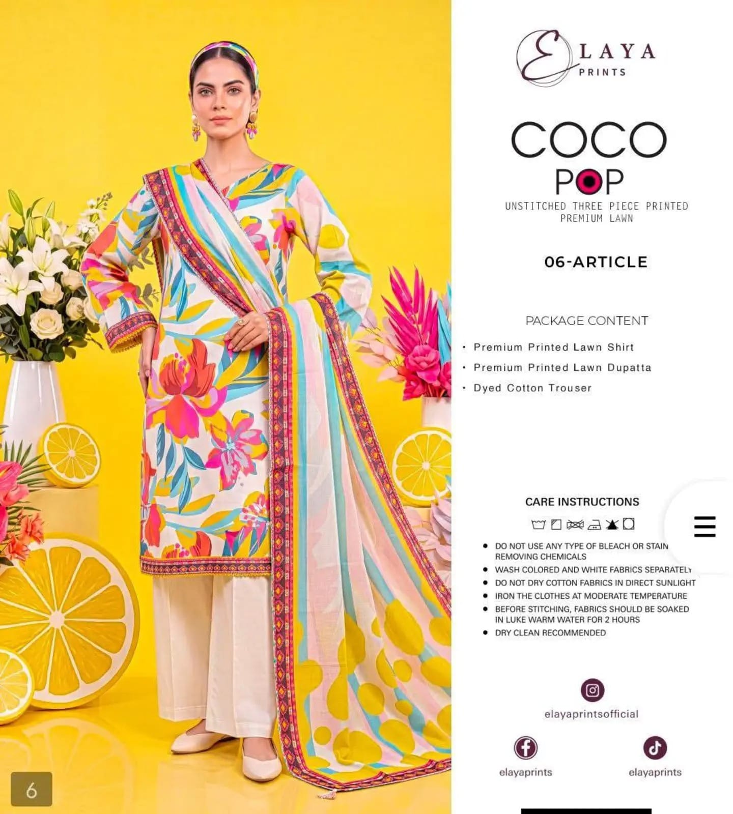 COCO POP Elaya Prints Luxury Digital Printed 3 Pcs Collection