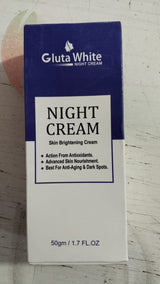 Gluta White Night Cream | 50ml | Advanced Brightening, Nourishing & Anti?Aging Formula