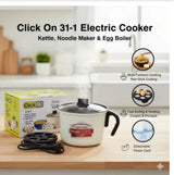 Click On 3-in-1 Multi-Functional Electric Kettle – Noodle Maker, Egg Boiler & Hot Pot with Non-Stick Coating