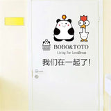 【WEJA】Cartoon BOBO and TOTO wall stickers Living room bedroom door and window decoration decals wall stickers for kids rooms size 30x45 AY1077