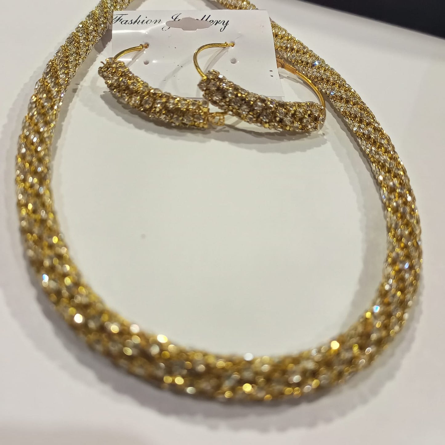 Golden Jewelry Sets Sweet Princess Round gold Zircon 3 Piece Set Fashion Jewelry Womens Accessories