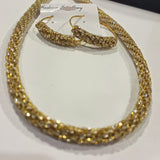 Golden Jewelry Sets Sweet Princess Round gold Zircon 3 Piece Set Fashion Jewelry Womens Accessories