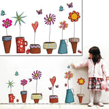 Ay947 Cute Flower Wall Sticker Kitchen Window Sticker Butterfies Wall