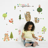 Forest Animals Friendly Wall Sticker 83cm(H) x 162cm(W)